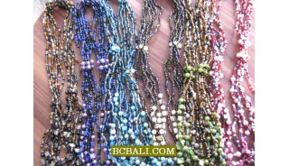 bali handmade necklaces beads multi strand long 